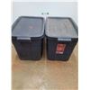 Image 1 : * (2) Blue Rubbermaid Storage Totes W/Lids - 16" X 14" X 23" - CANNOT SHIP