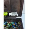 Image 3 : Plastic Tool Box w/(6) Die Cast Vehicles - Assorted, Watch & Marbles