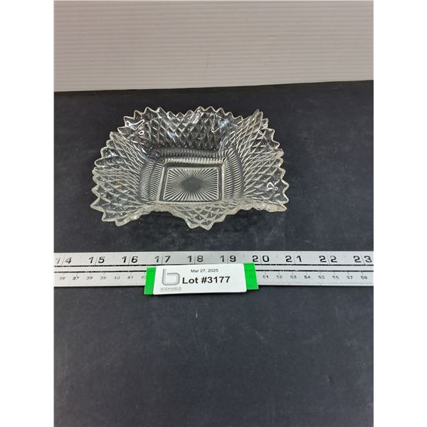 Indiana Glass Diamond Point Ruffled Candy Dish - 7" Diameter