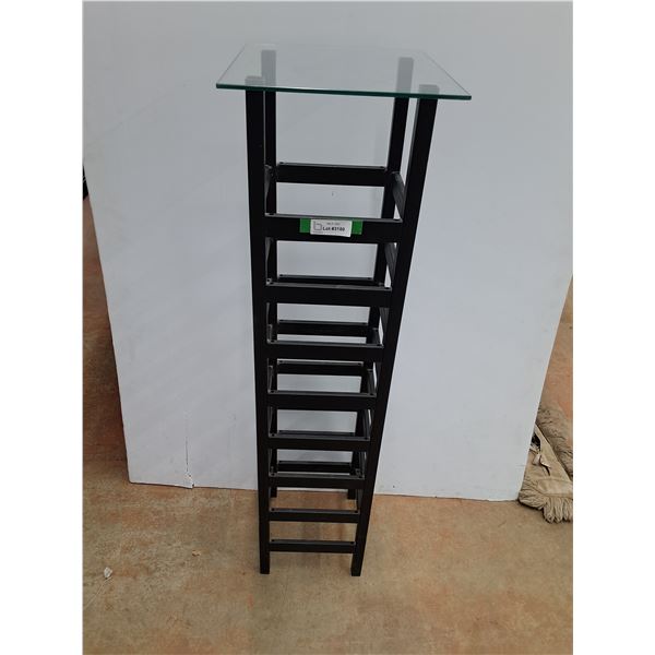 * Metal Plant stand w/Glass - 48" x 11"  AS IS