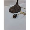 Image 4 : Metal Base & Glass Floral Style Shade Lamp - Works