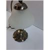 Image 2 : Lily Pad Style Metal Base & Frosted Glass Table Lamp - Works