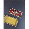 Image 2 : Vintage Metal & Resin Vanity Jewelry Box - 4" x 2" x 1.5"