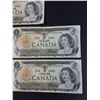 Image 3 : (5) Canadian One Dollar Bills: 1973