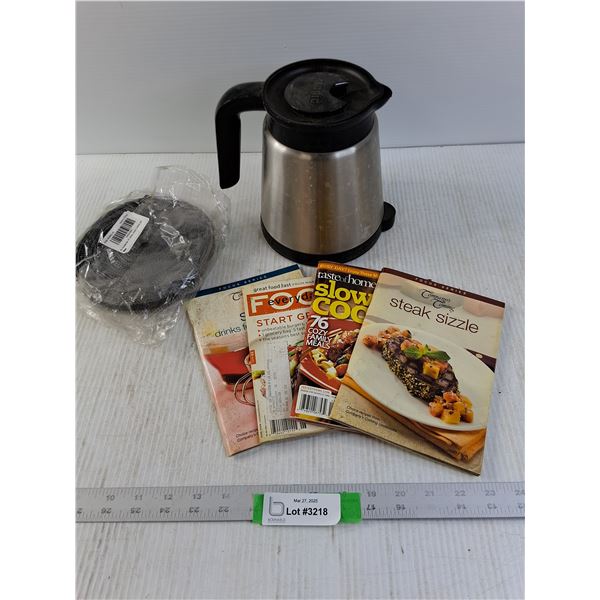 Cook and Drink Books, 50 yards of Clothes Skirting an a Keurig Coffee Carafe