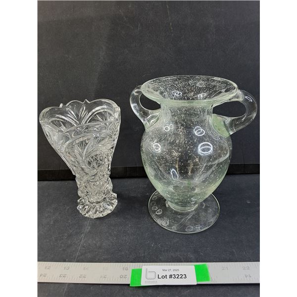(2) Larger Glass vases