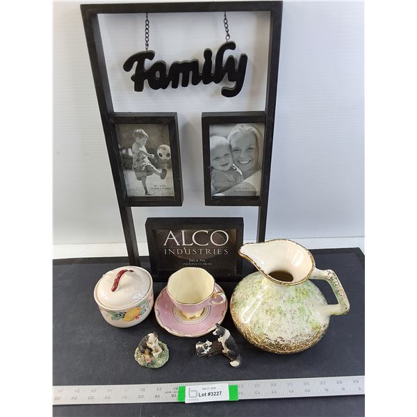 Photo Frame, Tea Cup Set, Bowl and Water Pitcher.
