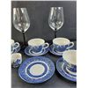 Image 3 : Wine Glasses, Tea Cups and Saucers, Saki Glasses and One Extra saucer