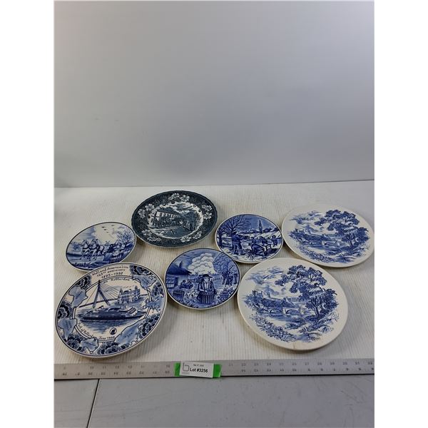 Blue Delft Plates/Wedgewood and One Staffordshire from england