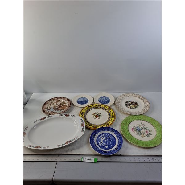 Numerous Plates and a Platter from Different Countries
