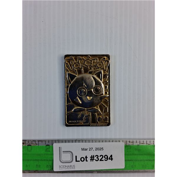 Pokemon JigglyPuff Golden Ingot - Cannot Authenticate
