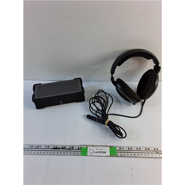 Headrush Bluetooth Speaker and Sennheiser Headset