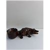 Image 4 : Carved Wood Eagle and Wooden Crocodile Ash Tray