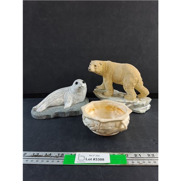 Sea Lion & Polar Bear Home Decorations and Ceramic Dish