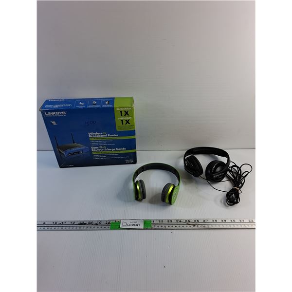 Sennheiser & Beats Headsets and Linksys Wireless G Broadband Router