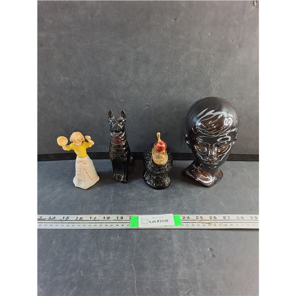 (3)Avon Perfume Bottles and Boy Bust Decoration