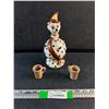 Image 1 : Ceramic Clown Liquor Decanter and (2) Liquor Shot Glasses