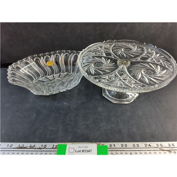 Crystal Pin Wheel and Glass Dish