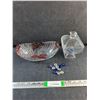 Image 1 : Glass Candy Dish, Lidded Glass Candy Dish and Marbles