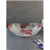 Image 2 : Glass Candy Dish, Lidded Glass Candy Dish and Marbles