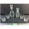 Image 1 : (2) Liquor Glass Decanters and (4) Glasses