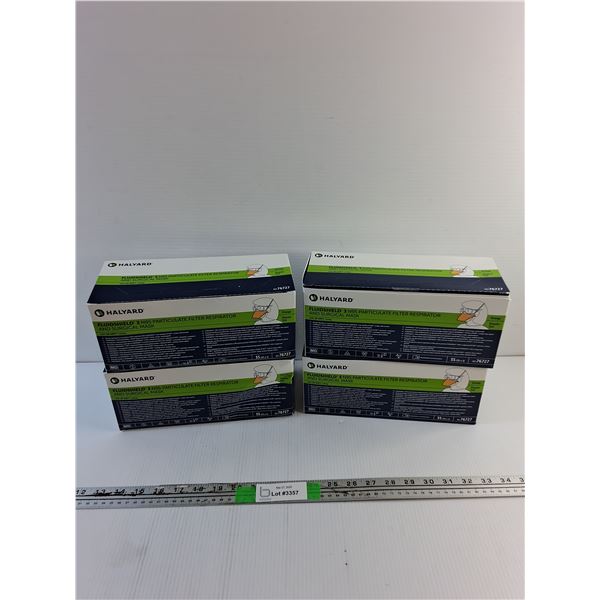 (4) Halyard Fluidshield 3 N95 Particulate Filter Respirator and Surgical Mask Boxes