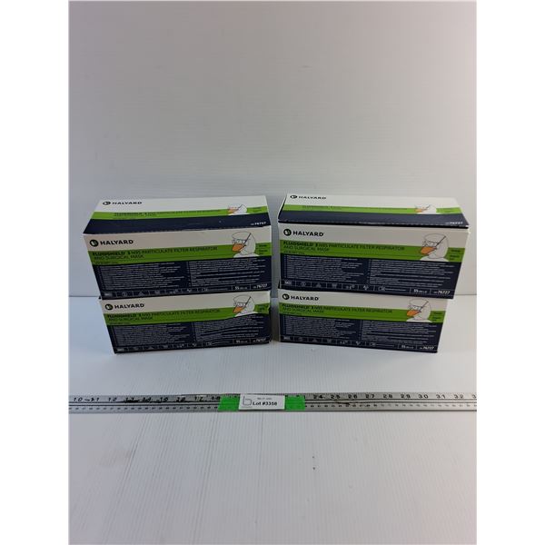 (4) Halyard Fluidshield 3 N95 Particulate Filter Respirator and Surgical Mask Boxes