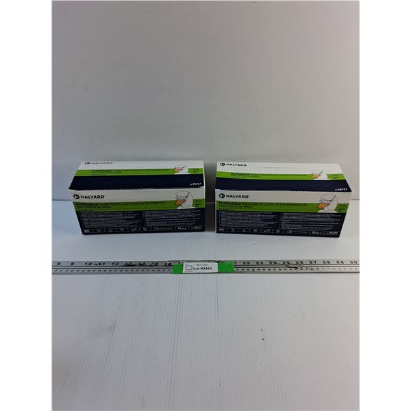 (2) Halyard Fluidshield 3 N95 Particulate Filter Respirator and Surgical Mask Boxes
