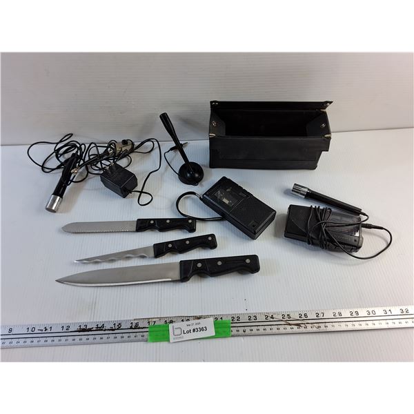 (3) Kitchen Knives, Recorders and Microphones