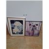 Image 1 : (2) Framed Floral Art Print Wall Hanging Decorations