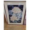 Image 2 : (2) Framed Floral Art Print Wall Hanging Decorations
