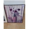 Image 3 : (2) Framed Floral Art Print Wall Hanging Decorations