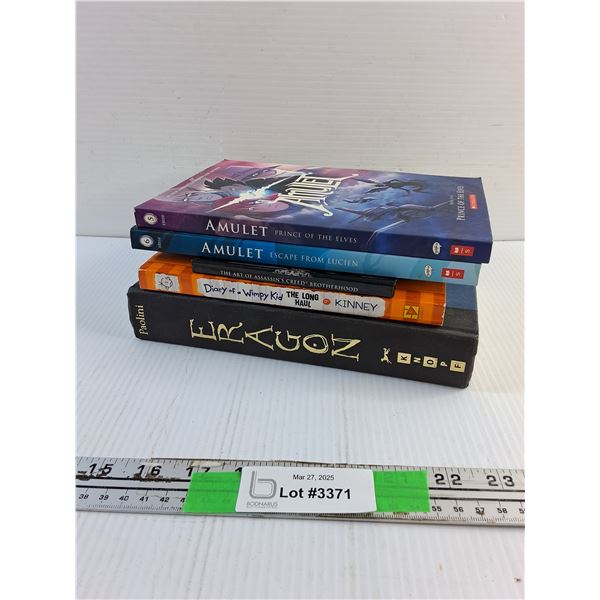 (5) Various Books - Amulet, The Art of Assassin's Creed Brotherhood and Diary of a Wimpy Kid