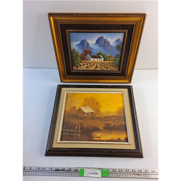 (2) Framed Wall Hanging Country Side Art Paintings