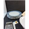 Image 3 : (4) Glass Flower Vases, Sharp Calculator and Plastic & Ceramic Dining Plates