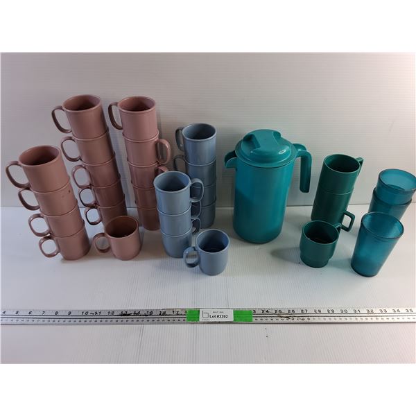 Plastic Mugs, Cups and Pitcher