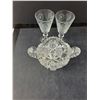 Image 3 : Glass Lot- (2) Liquor Glasses, Pitcher, Sugar Bowl, Tray