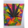 Image 2 : (3) Wall Tapestries- Marijuana Leaf, Sun, Moon/Skull