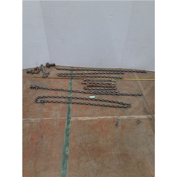 * (9) Heavy Duty Chain (Various Sizes)  & Accessories & Milk Crate - CANNOT SHIP
