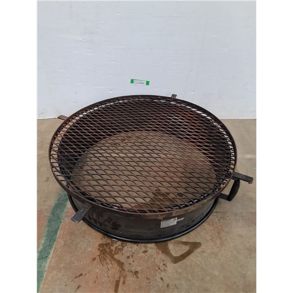 Metal Fire Ring & Grate - 26" x 28" x 8" Tall - CANNOT SHIP