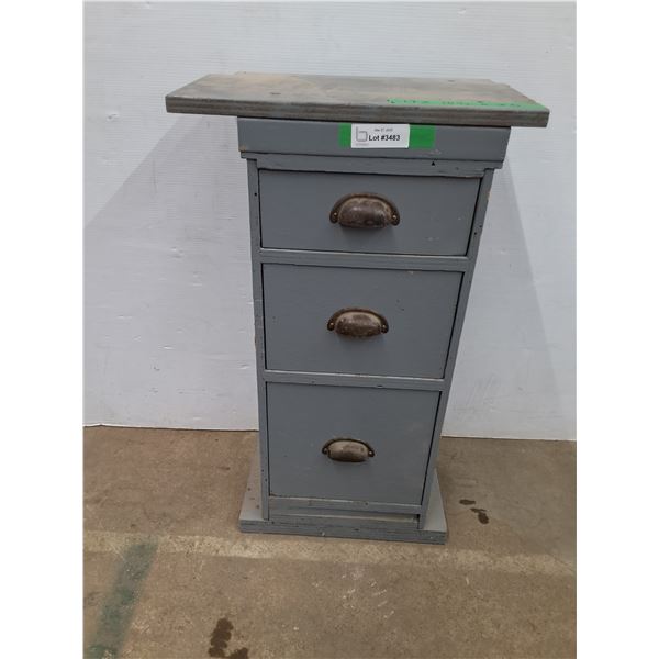 * Custom Built Wood Three Drawer Storage - CANNOT SHIP