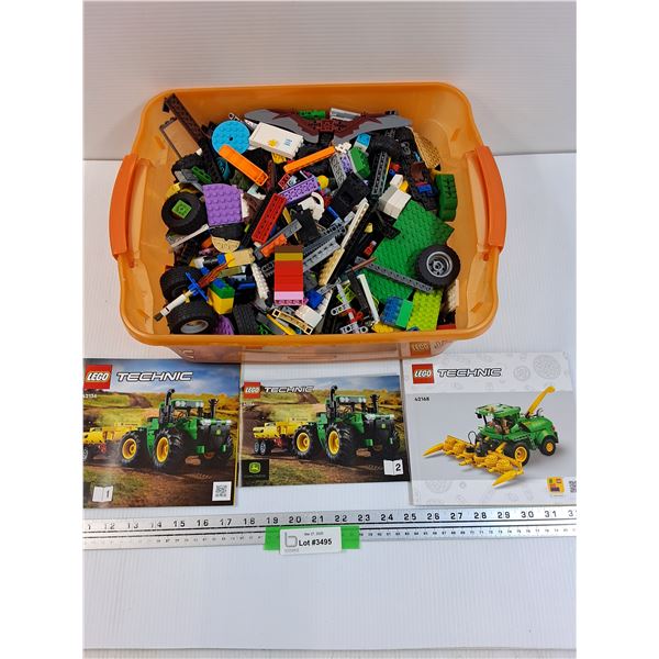 Lego & (3) Lego Manuals: Lego Technic John Deere
