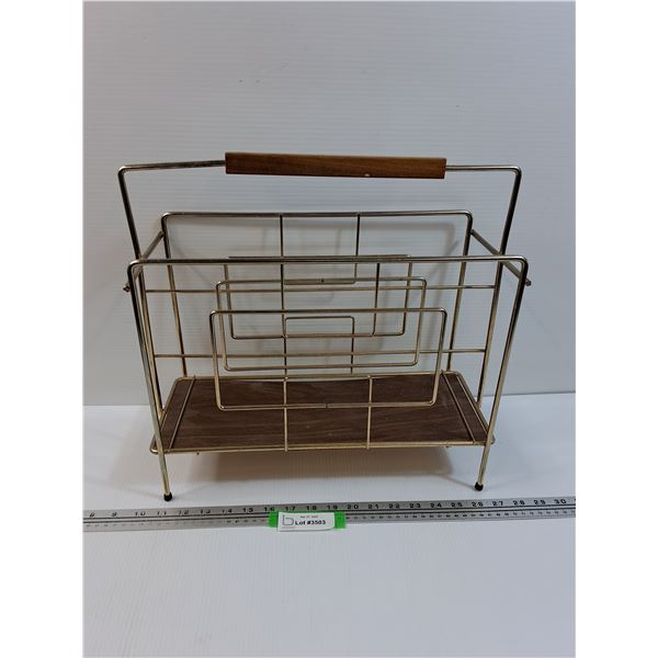 MCM Magazine Metal & Wood Holder - 15" X 8" X 17"
