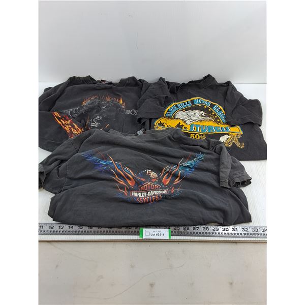 (3) T-Shirts Sizes M-L (2 Harley Davidson & 1 Sturgis)