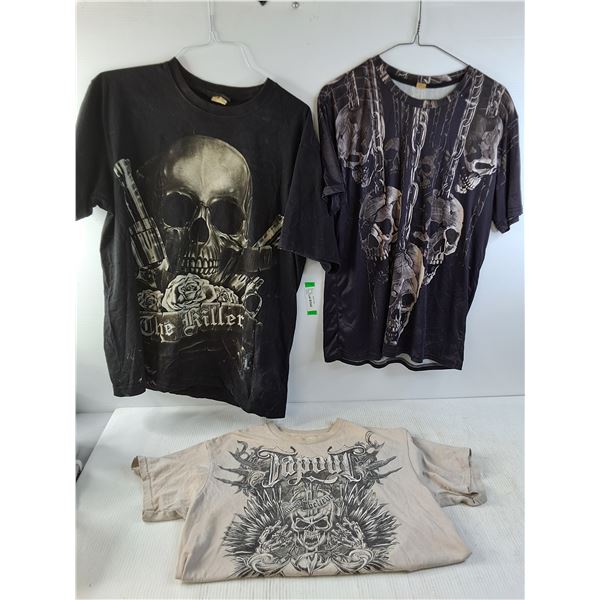 Tapout Size L Shirt, One Size l Skull Shirt and one XL
