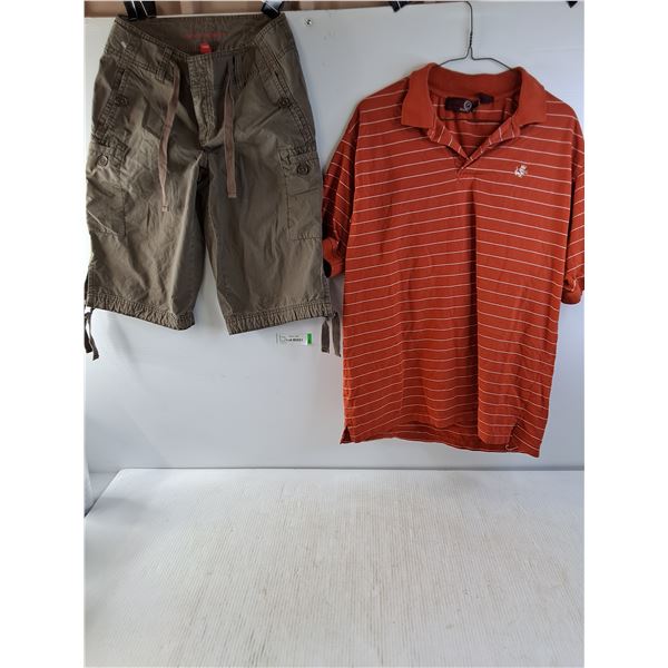 Bum Equipment Size 4 Short Pants and Large Mens Shirt