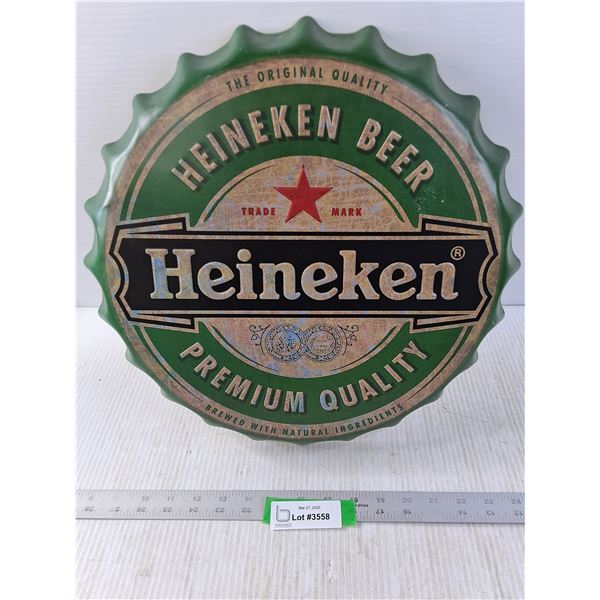 Heineken Metal Beer Cap Sign