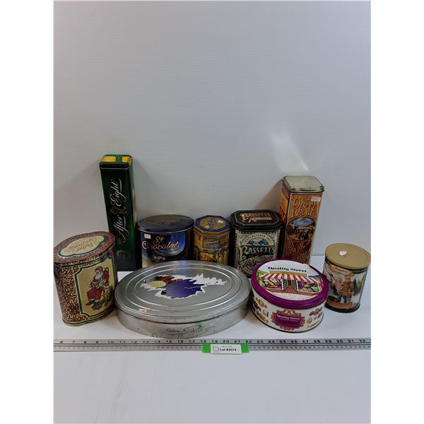 (9) Dessert Collector Tins: After Eight, Cadbury, Bassets, Misc