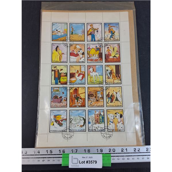 101 Dalmations Disney Postal Stamps Sheet