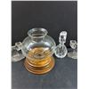 Image 4 : Wood & Glass Candle Holder, (2) Cactus Candle Holders, Glass Decanter